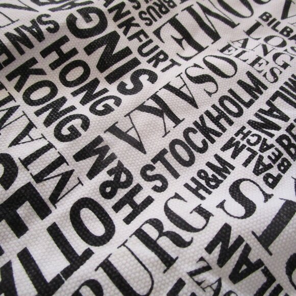 H&M limited edition worldwide canvas tote bag Ivory Cream EUC - Picture 3 of 5